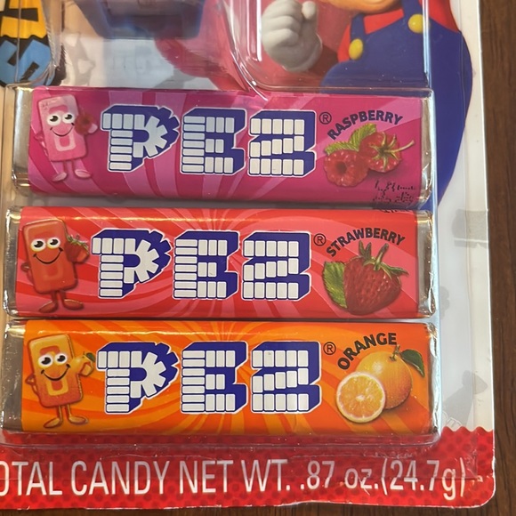 Super Mario Nintendo PEZ candy dispenser raspberry strawberry orange NWT - Picture 3 of 4